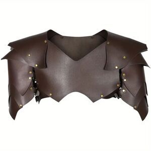 Vegan Leather Medieval Knight Shoulder Armor Larp Cosplay Pauldrons Breastplate